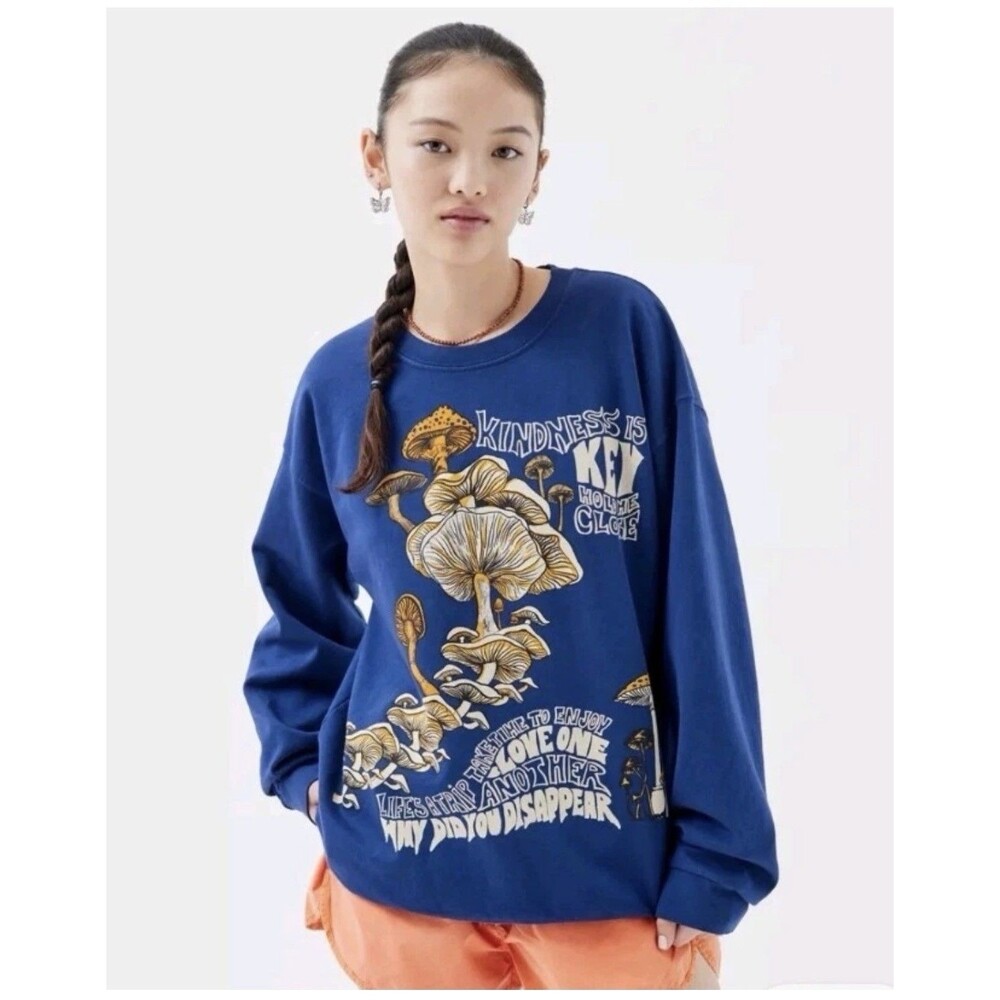 Urban Outfitters Project Social T Mushroom Lightweight Sweatshirt L/XL Festival